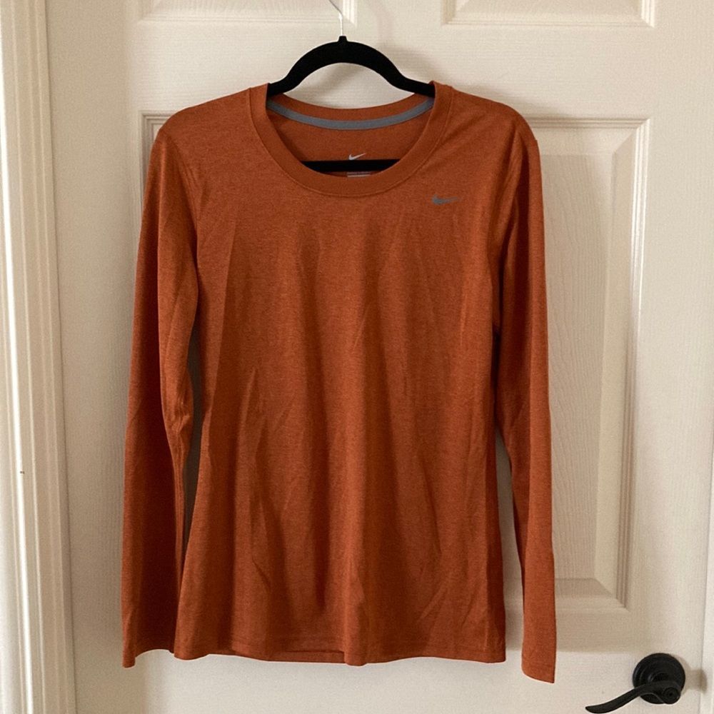 NEW Nike Texas Longhorns Dri-Fit Burnt Orange Long Sleeve Athletic Shirt NWOT